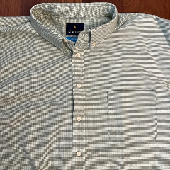 Men’s STAFFORD Button Down Dress Shirt 2XL 36-37 18-18.5 - Picture 2 of 4
